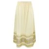 Maxi Linen Ruffled Skirt With Embroidered Panels - Melon By Haris Cotton