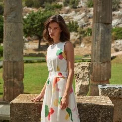 A-Line Flared Linen-Rayon Dress - Cherry Tree By Haris Cotton -Cheap Haris Cotton Store tjsfntvapm9beelizwsz