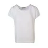 Linen Top With Elastic Linen Trims-White By Haris Cotton