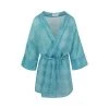 Linen Loose Fit Printed Kimono - Zante Blue By Haris Cotton