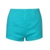 High Waisted Linen Shorts - Blue By Haris Cotton