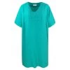 "V" Neck Linen Loose Fit Dress - Island Green By Haris Cotton