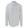 Slim Fit Mandarin Neck Linen Shirt With Nervir - White By Haris Cotton