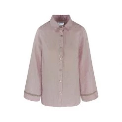 Linen Shirt With Long Sleeves - Violet By Haris Cotton
