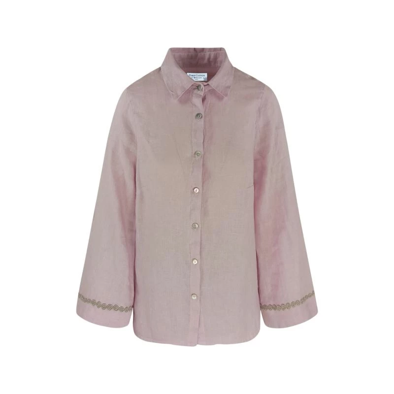 Linen Shirt With Long Sleeves - Violet By Haris Cotton 1 Linen Shirt With Long Sleeves - Violet By Haris Cotton