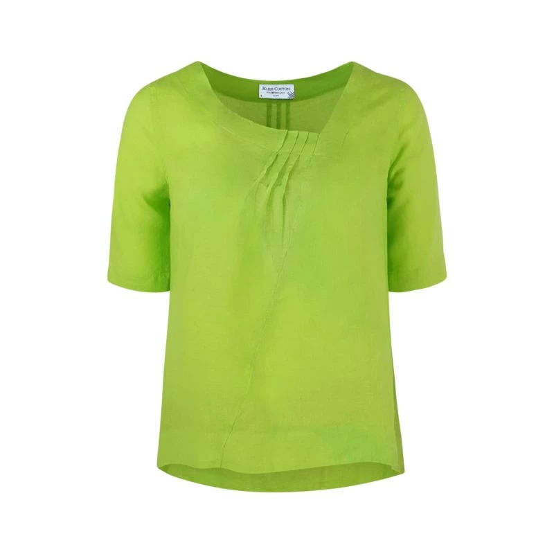 Linen Loose Fit With Pleates - Spring Green By Haris Cotton 1 Linen Loose Fit With Pleates - Spring Green By Haris Cotton