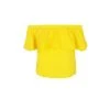 Off Shoulders Linen Cropped Top With Ruffles - Sunrise Yellow By Haris Cotton
