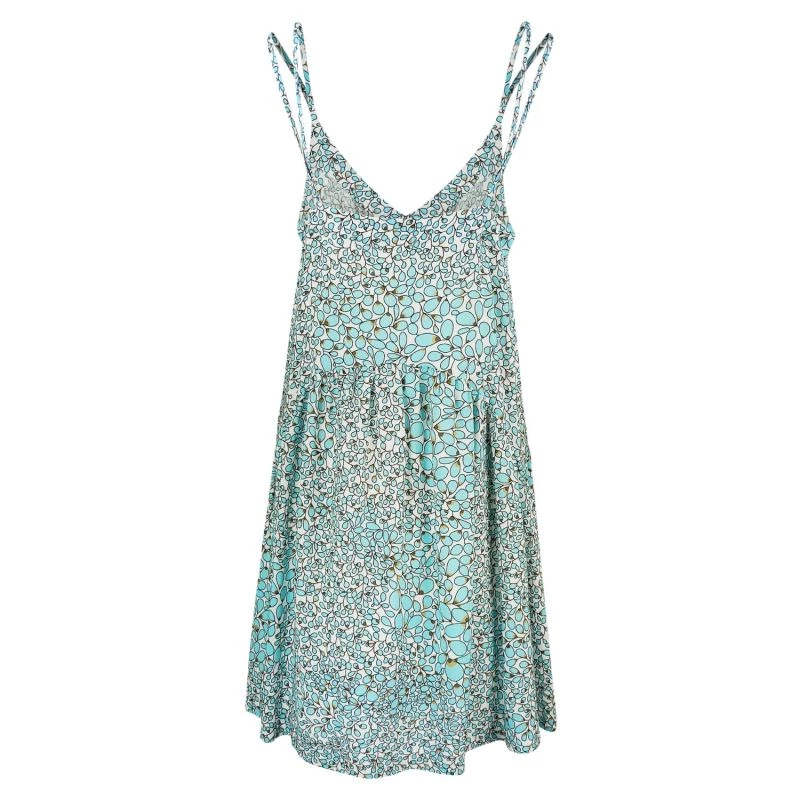 Printed Viscose Strap Dress With Ruffles - Zante Blue By Haris Cotton 2 Printed Viscose Strap Dress With Ruffles - Zante Blue By Haris Cotton - Image 2