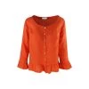 Linen Top With Ruffles - Coral Reef By Haris Cotton