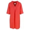 "V" Neckline Linen Dress - Coral Reef By Haris Cotton