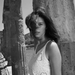 Strapped Linen Top With Embroidered Details - White By Haris Cotton -Cheap Haris Cotton Store wthsal5pyafizxhkgrfw