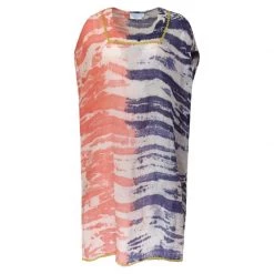 Linen Gauze Kaftan - Lapis/Peachy By Haris Cotton