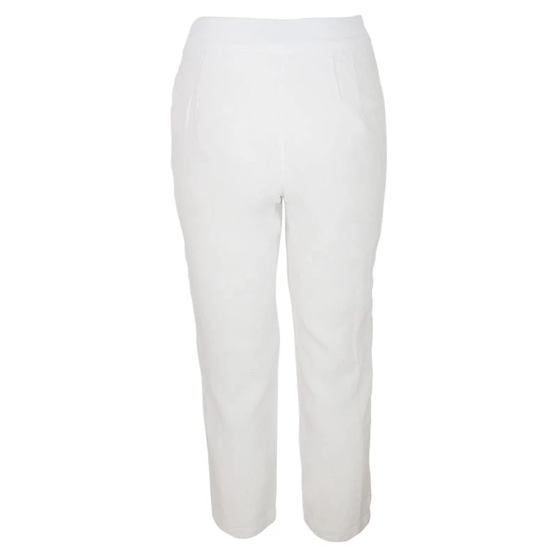 Ribbed Waist Linen Freddo Dye Tapered Pants - White By Haris Cotton 3 Ribbed Waist Linen Freddo Dye Tapered Pants - White By Haris Cotton - Image 3