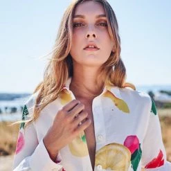 Linen- Blend Shirt With Puff Long Sleeves - Cherry Tree By Haris Cotton -Cheap Haris Cotton Store xhqfbiddunkk5grmzwti