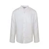 Slim Fit Mandarin Neck Linen Shirt - White By Haris Cotton