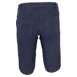 Back Pockets Linen Bermuda - Blue By Haris Cotton -Cheap Haris Cotton Store xsjirpqjpelhzora11ir