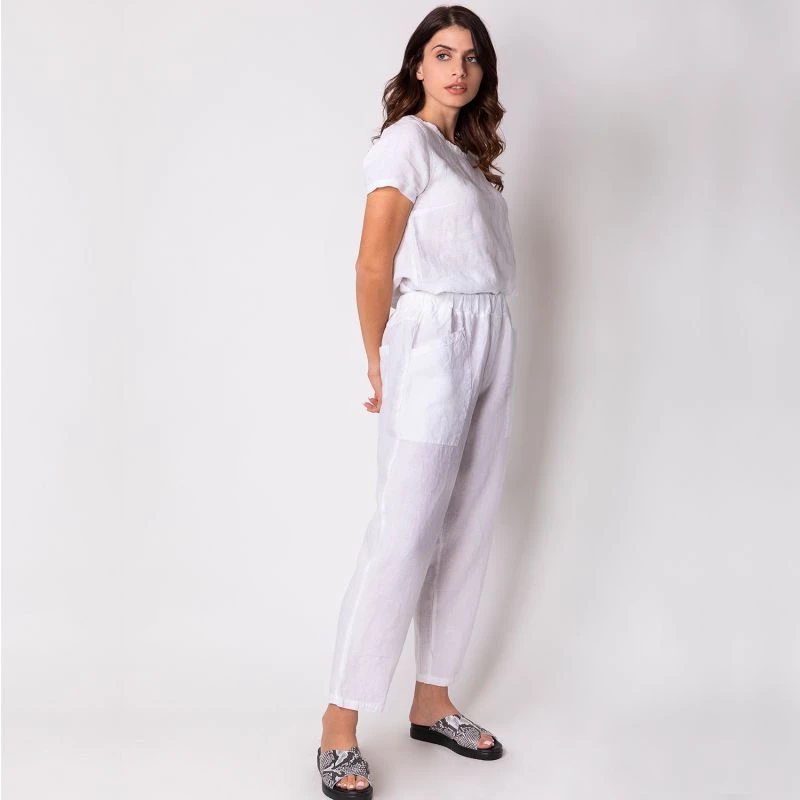 Linen T-Shirt- White By Haris Cotton 3 Linen T-Shirt- White By Haris Cotton - Image 3