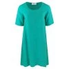Loose Fit Short Sleeved Linen Midi Dress - Island Green By Haris Cotton