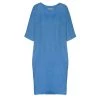 Linen Loose Fit Dress With Back Buttons - Blue By Haris Cotton