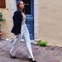 Rayon-Blend Pants - Ecru By Haris Cotton -Cheap Haris Cotton Store ymkikaptmfmhjugvaxw4