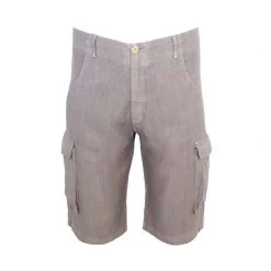 Safari Linen Bermuda - Stone Grey By Haris Cotton