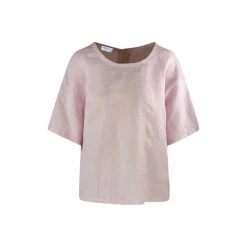 Linen Loose Fit Back Buttons Blouse - Violet By Haris Cotton