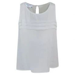 Linen Top With Pleats - White By Haris Cotton