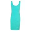 Sleeveless Slim Fit Jersey Linen Blend Stretch Dress - Island Green By Haris Cotton