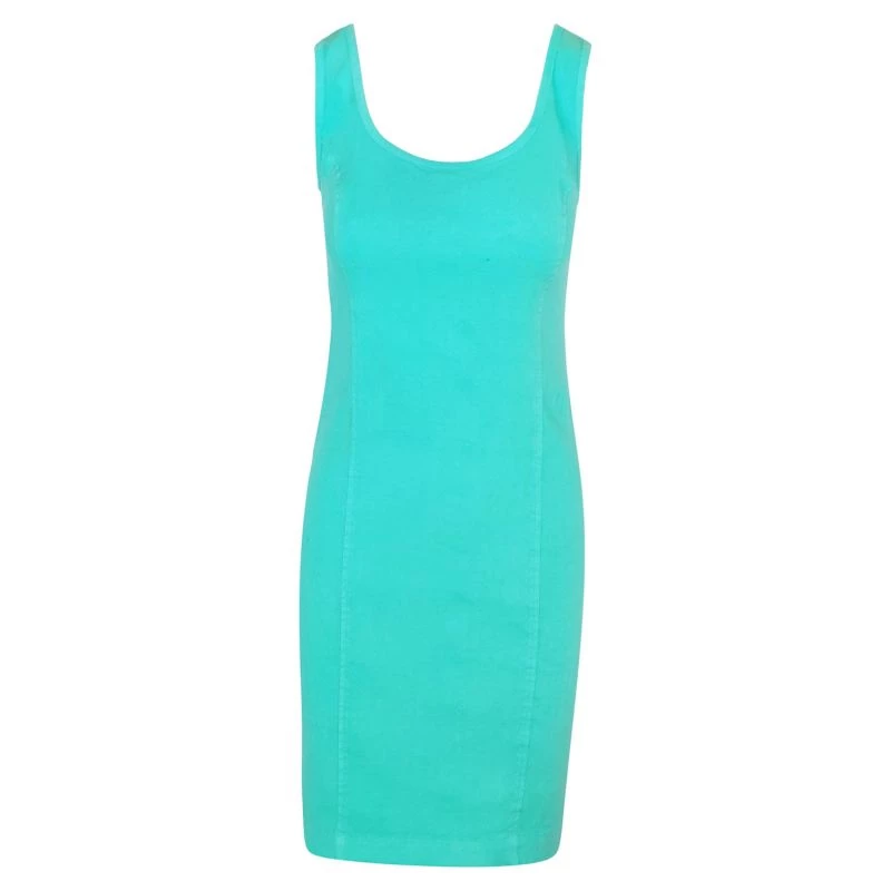 Sleeveless Slim Fit Jersey Linen Blend Stretch Dress - Island Green By Haris Cotton 1 Sleeveless Slim Fit Jersey Linen Blend Stretch Dress - Island Green By Haris Cotton